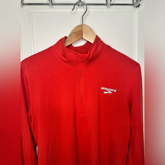 Brooks Equilibrium Technology 1/4 Zip Activewear Running Pullover Men's med Red - Picture 4 of 11